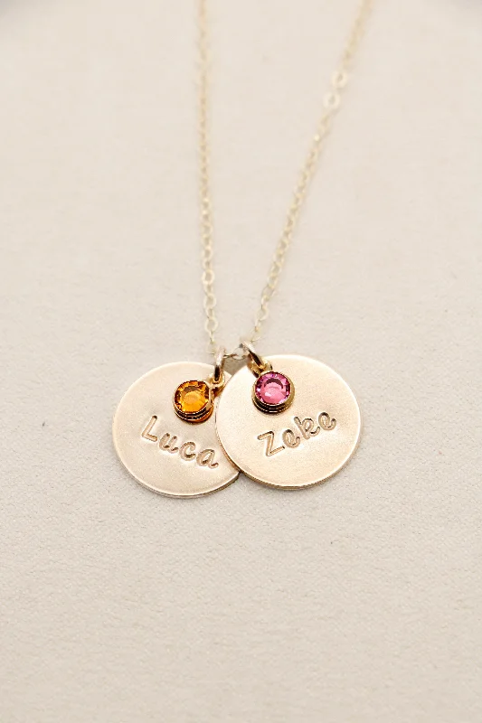 double drop necklace + mini birthstone  {gold}