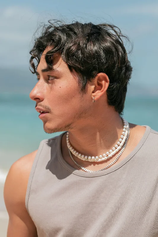 Unisex Silver Puka Shell Necklace - Ikaika