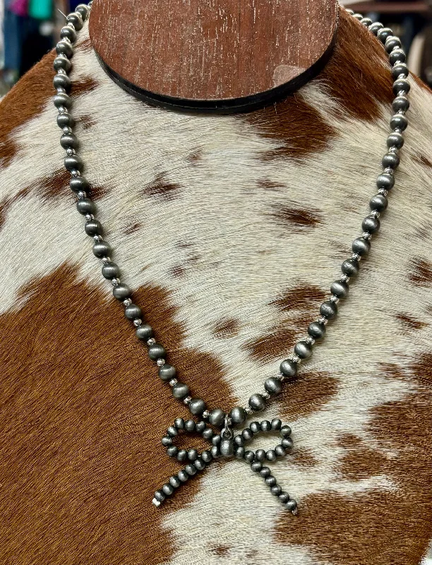 Faux Multi Navajo Pearl Bow Necklace