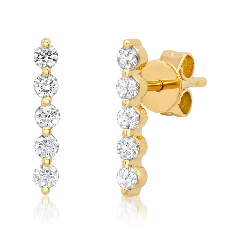 Bohemian Style Earrings-5 Diamond Studs