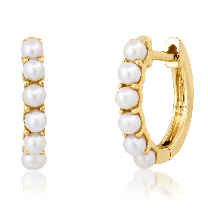 Beautiful Pearl Drop Earrings-Pearl Huggies