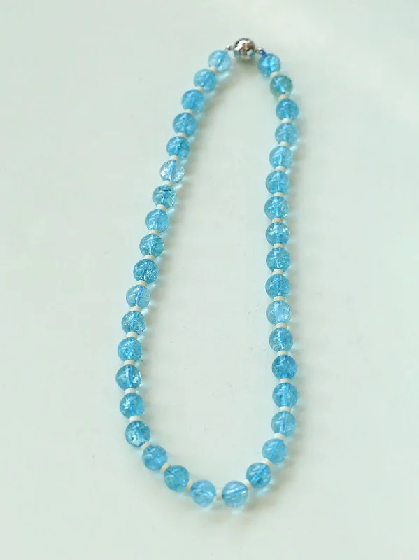 Tranquil Sky Blue Burst Crystal Necklace