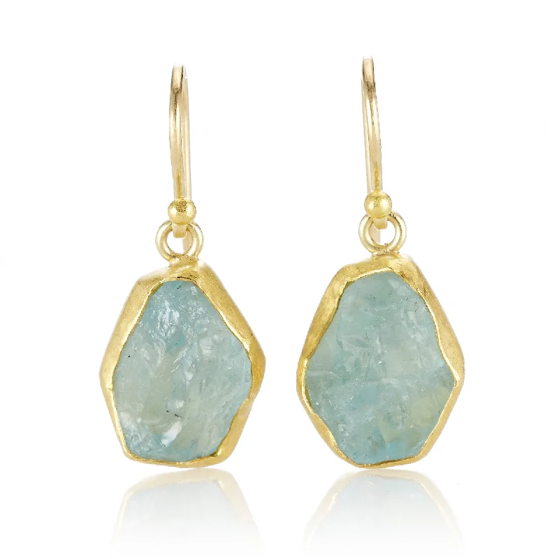 Statement Earrings for Weddings-Aquamarine Crystal Drop Earrings