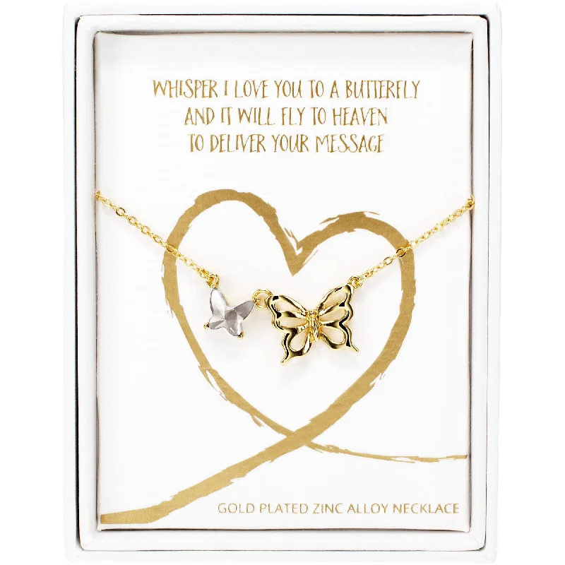 Whispers 16"-18" Butterfly Memorial Necklace