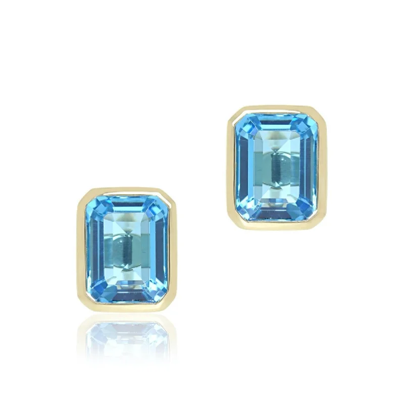 White Gold Earrings-Newport Earrings in Swiss Blue Topaz