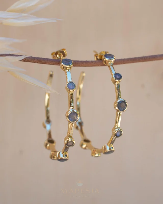 Customizable Wedding Earrings-Margo Earrings * Labradorite ~ Gold Plated ~ ME218