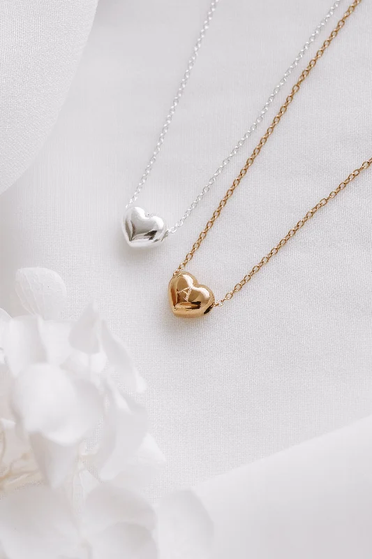 Cheri - 18ct Gold or Silver Stainless Steel Heart Necklace