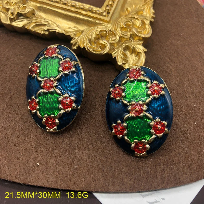 Blue and Green Ear Studs