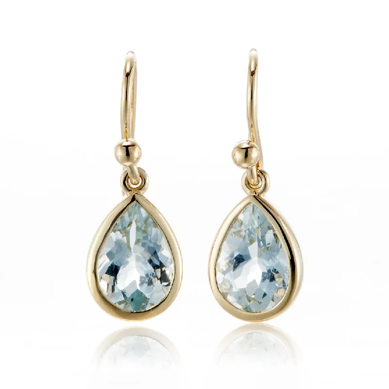 Elegant Wedding Earrings-Teardrop Earrings in Aquamarines