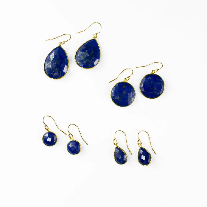 Chic Dangle Earrings-Natural Lapis Lazuli Earrings : September Birthstone Jewelry