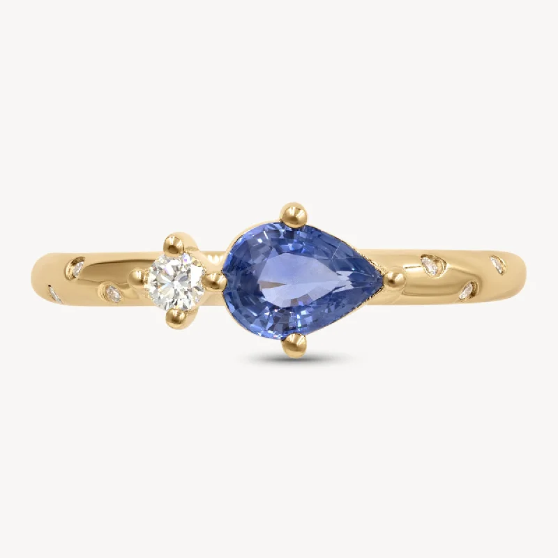 Unique Gold Ring-Midnight Blues Ring