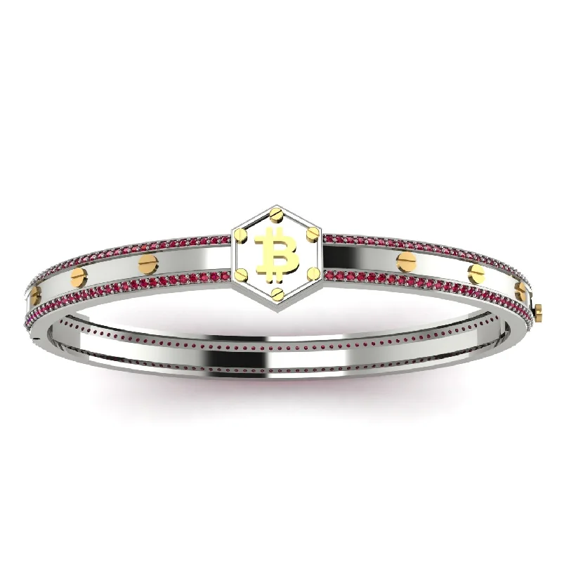 Elegant Diamond Bracelet for Weddings-Bitcoin Ruby Bracelet - Wesley No. 30