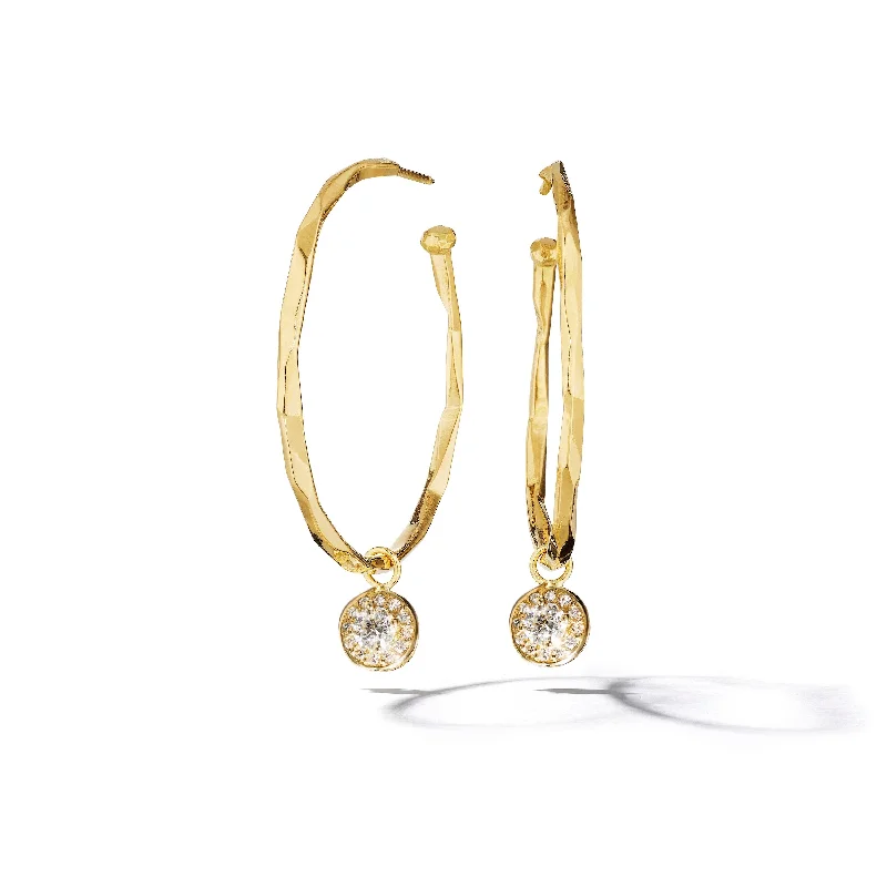 Luxury Drop Earrings-Jackson Faceted Diamond Drop Hoop Earring - 0.75"