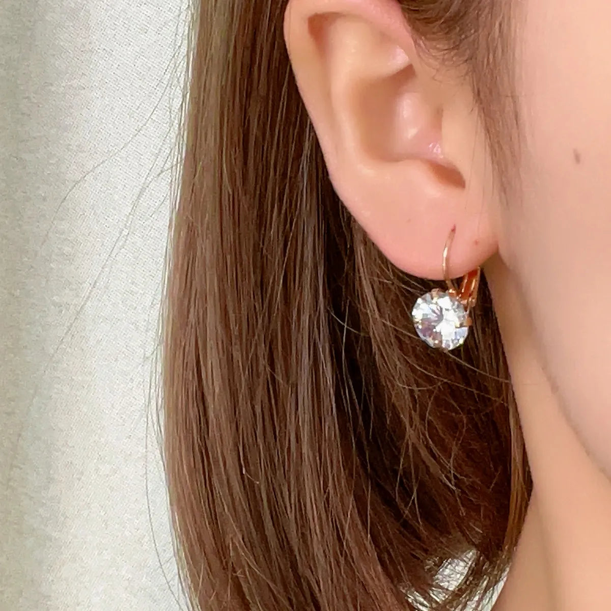 Silver Earrings for Bridesmaids-1 Pair Elegant Simple Style Shiny Round Plating Inlay Copper Zircon Gold Plated Ear Studs