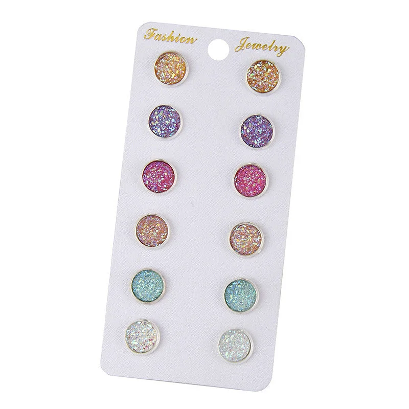 e0265-6 Pairs of Combination Ear Studs