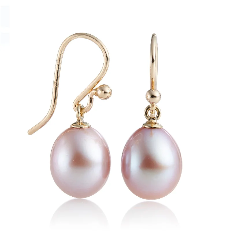 Customizable Wedding Earrings-Pink Pearl Drop Earrings