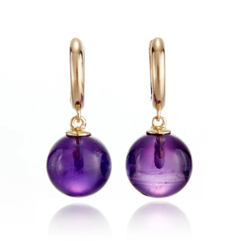 Sparkling Silver Earrings-Soho Earrings in Amethyst