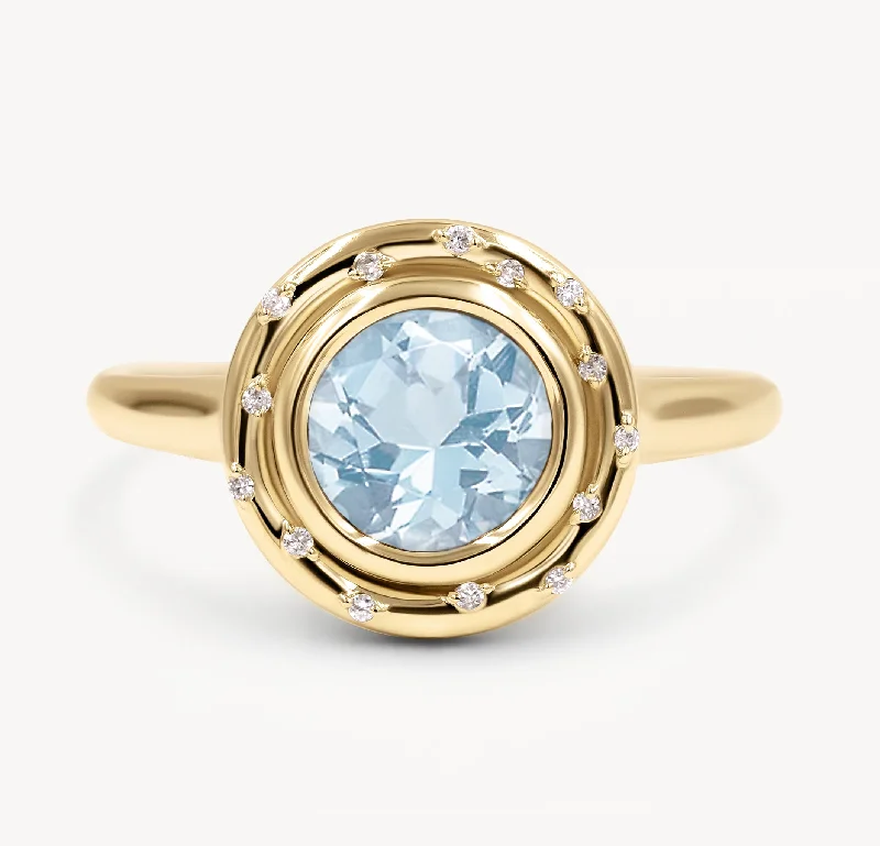 Vintage Silver Ring-Aquamarine Spotlight Ring