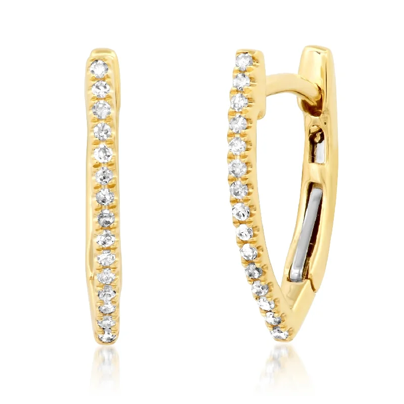 Swarovski Crystal Earrings-Mini V Hoops