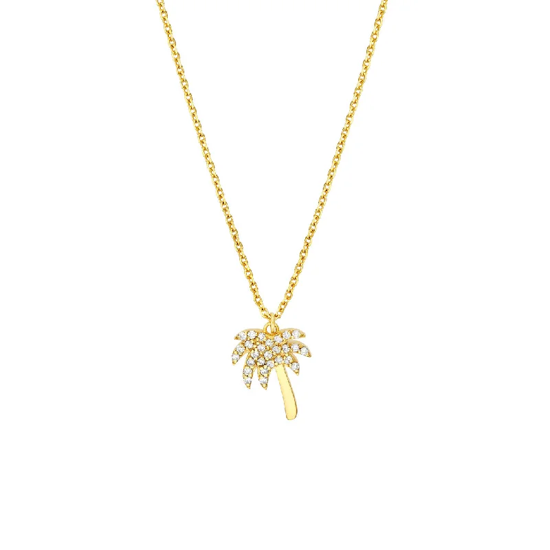 Diamond Palm Tree Necklace