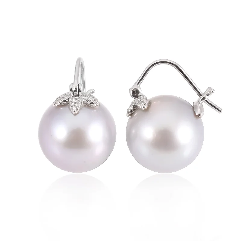 Artistic Dangle Earrings-Floating Pearl Earrings