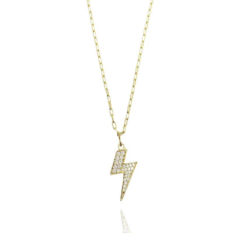 Iced Lighting Bolt Necklace