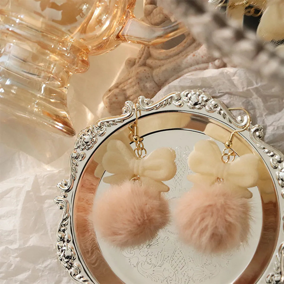 Wedding Earrings for Bride-1 Pair Sweet Bow Knot Arylic Ear Hook