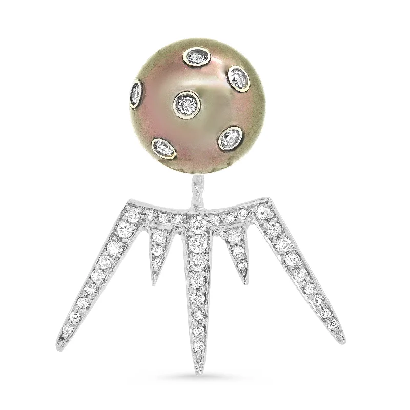 Stylish Hoop Earrings-Pearl Spike Jacket