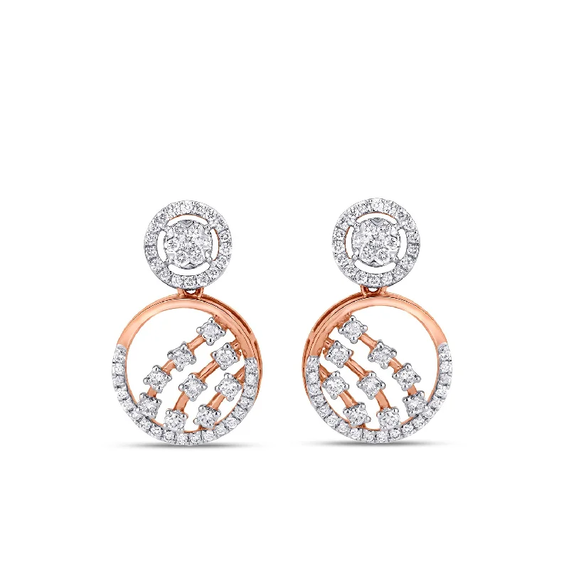 Artistic Earrings for Women-Stary Orb Diamond Earrings