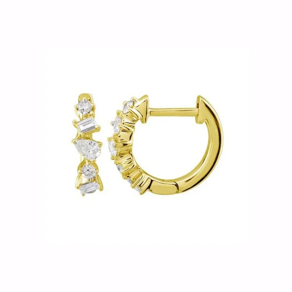 High-End Earrings for Weddings-Diamond Huggies