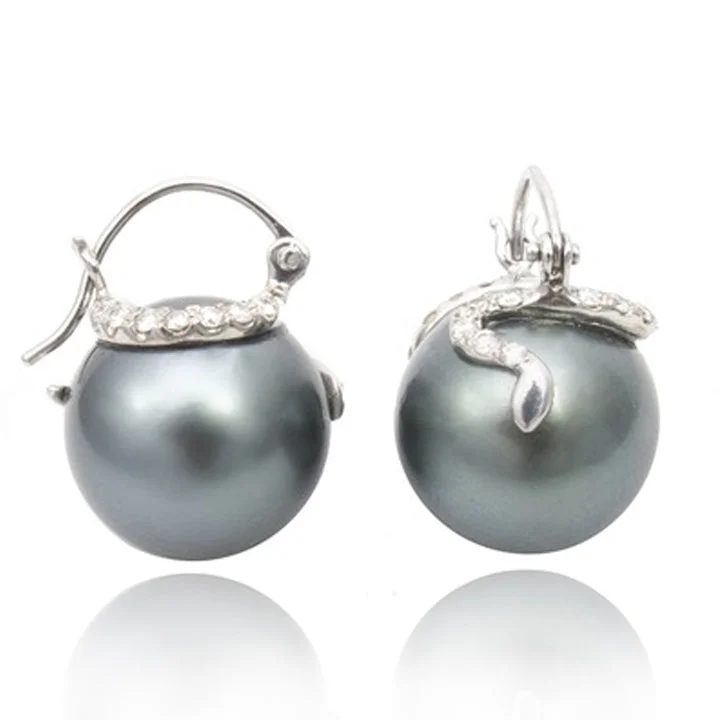 Modern Earrings for Teens-Snake Pearl Earrings