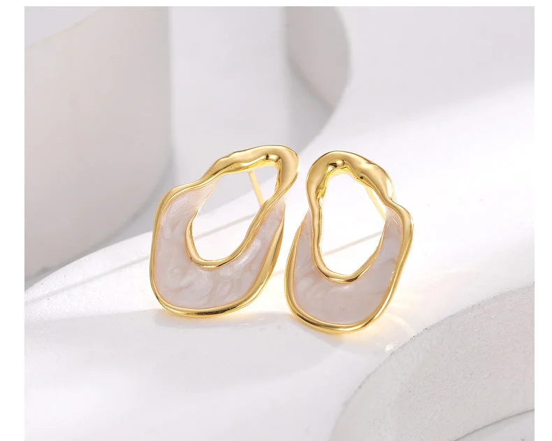 Elegant Stud Earrings-Retro Irregular Copper Plating Ear Studs 1 Pair