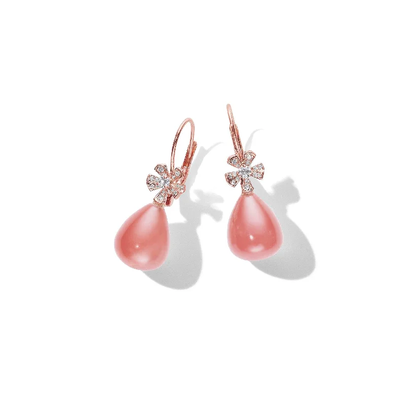 Dangle Earrings with Gems-Wonderland Teardrop Rhodocrosite Earrings – Medium