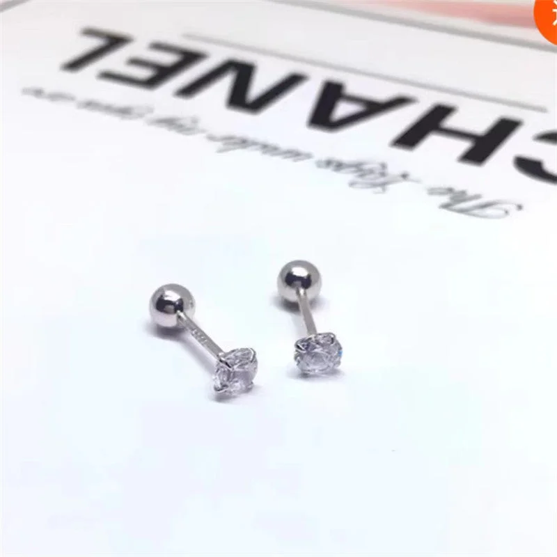 4mm Screw Zircon Pair