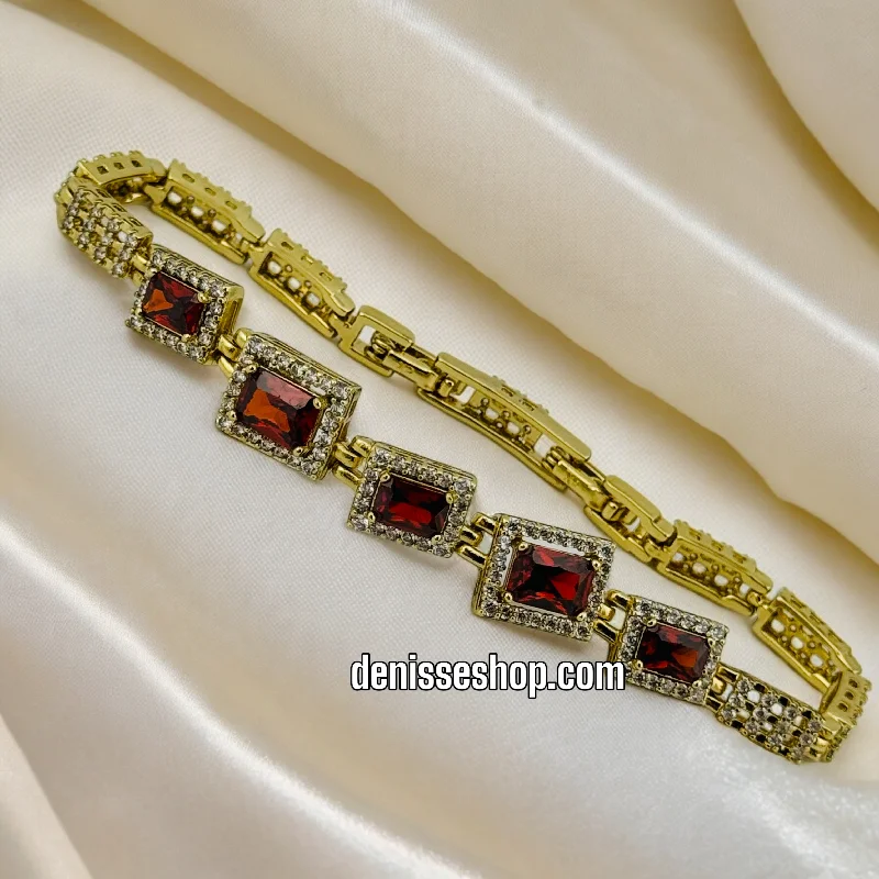 Unique Gold Bracelet with Diamonds-14K RED BRACELET BR350