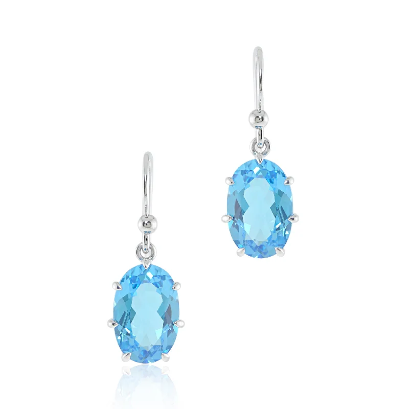 Dazzling Gold Earrings-Ashley Earrings in Swiss Blue Topaz