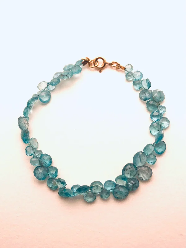 Elegant Adjustable Bracelet-Aqua Apatite Briolette Bracelet