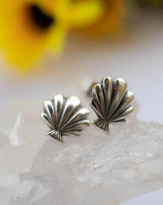 Fine Silver Earrings-Sea Coach Stud Earrings ~ Sterling Silver 925 ~ SME075