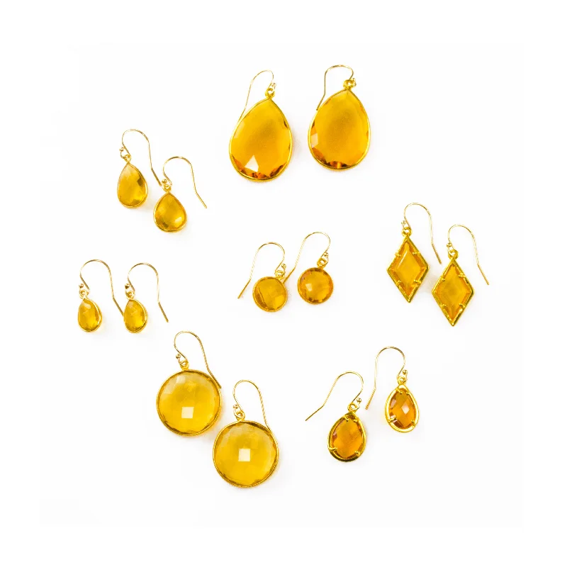 Swarovski Crystal Earrings-Citrine Earrings : November Birthstone