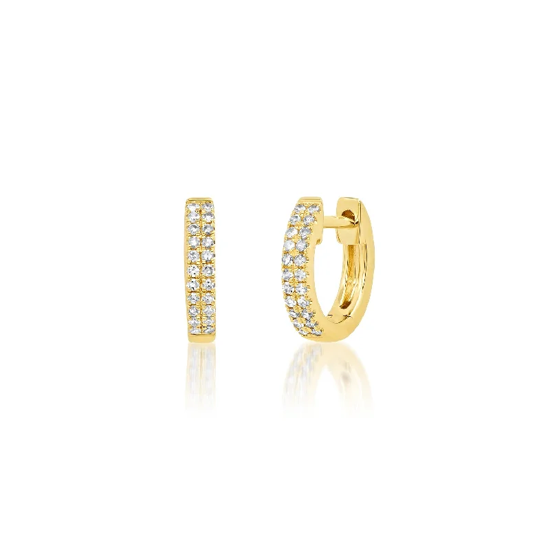 Gold Plated Earrings-Diamond Huggies