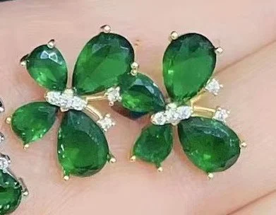 Gold Plated Green Stone