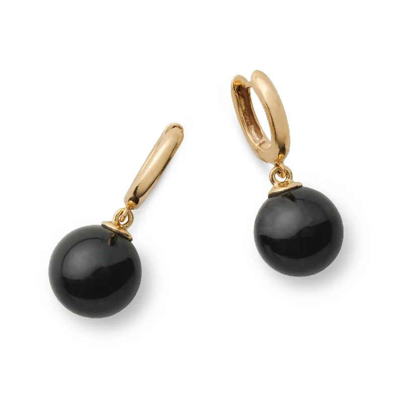 Elegant Earrings for Special Occasions-Soho Earrings in Black Jade