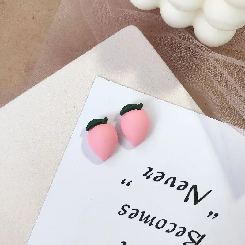 Peach Stud Earrings