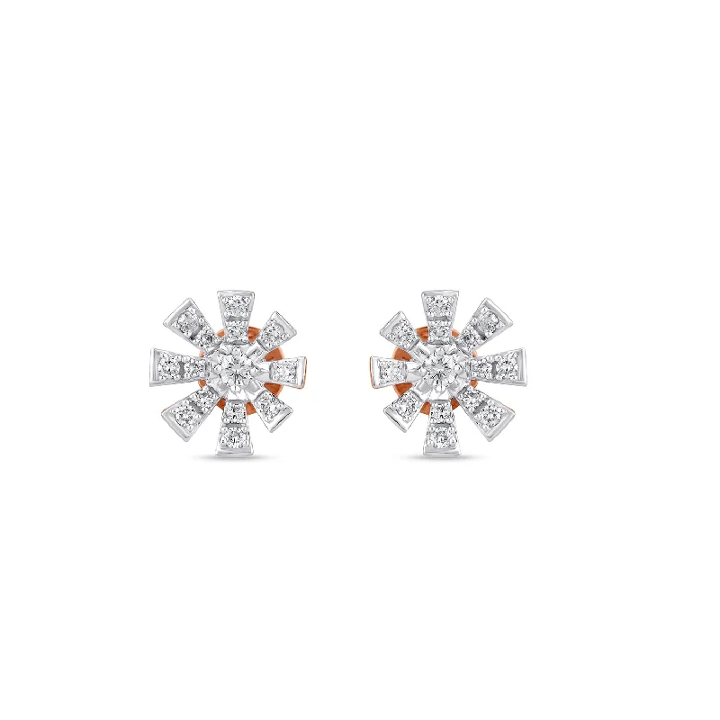 Silver Statement Earrings-Stardust Daimond Studd earrings