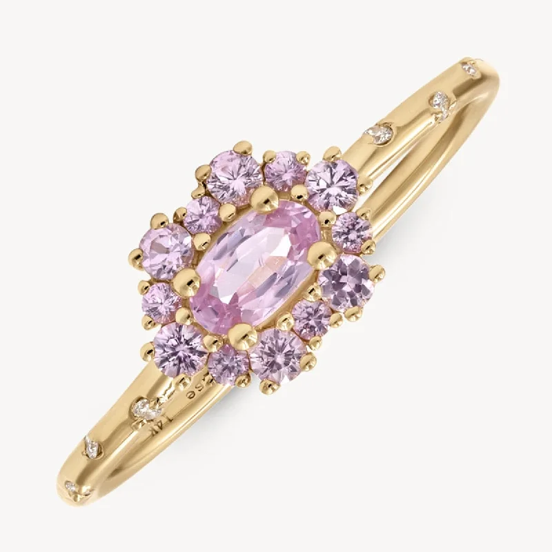 Designer Diamond Wedding Ring-Starry Sakura Sapphire Ring