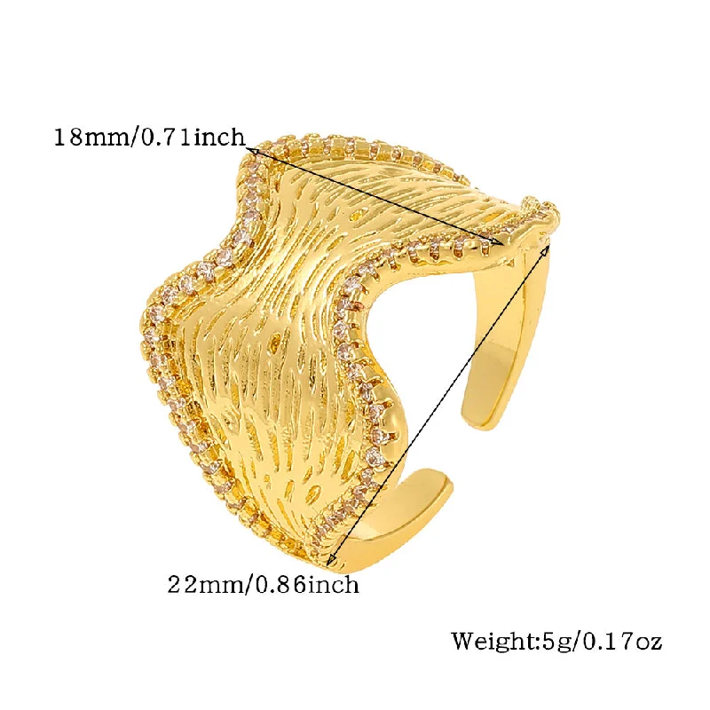 Luxury Gold Ring-Cute Animal Copper Plating Inlay Zircon Open Rings