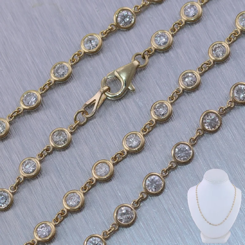 14k Yellow Gold 6.16ctw Diamonds By The Yard 18" Necklace