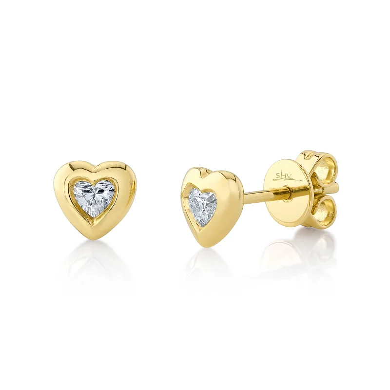 Modern Earrings for Teens-Heart Studs